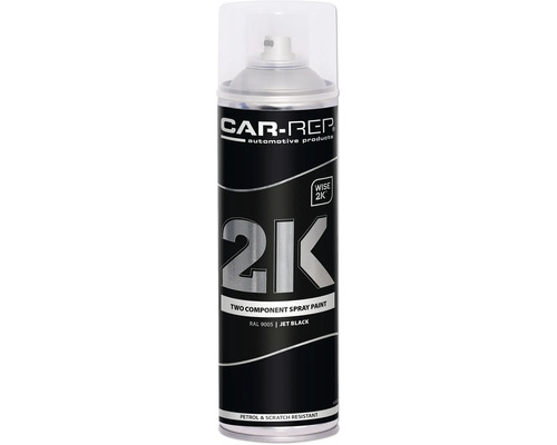 Car-Rep Sprühlack 2K hochglänzend RAL 9005 tiefschwarz 500 ml Car-Rep 2K Zwei Komponenten Lackspraydose, steinschlagfest