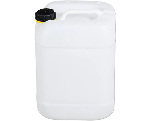 Weißer Kunststoffkanister mit Griff und Verschluss