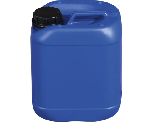 Blauer Kunststoffkanister mit Tragegriff und Schraubverschluss