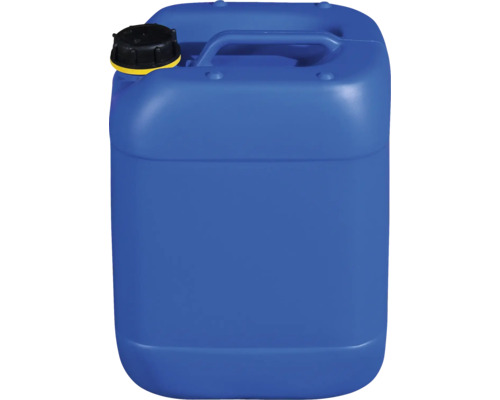 Blauer Kunststoffkanister mit Griff und Schraubverschluss