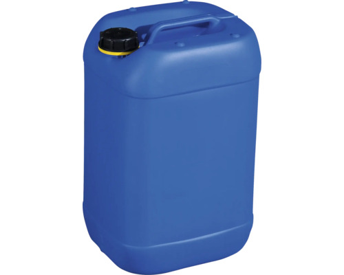 Blauer Kunststoffkanister mit Griff und Schraubverschluss