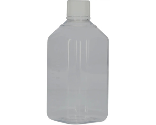 Leere transparente Kunststoffflasche mit Schraubverschluss