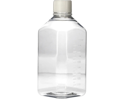 Klarglasflasche mit Schraubverschluss und Milliliterskala