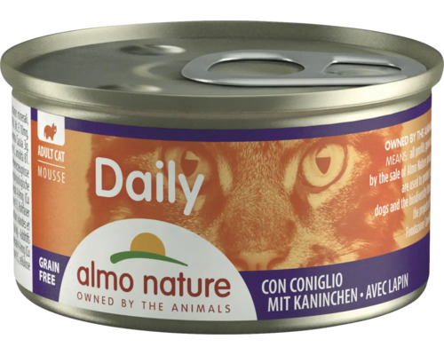 Katzenfutter nass Almo Daily Mousse Kaninchen 85 g