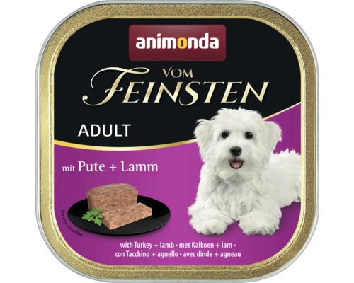 Hundefutter nass animonda vom Feinsten Adult mit Pute und Lamm 150 g