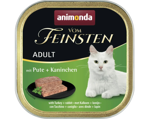 Katzenfutter nass animonda vom Feinsten Adult mit Pute & Kaninchen 100 g