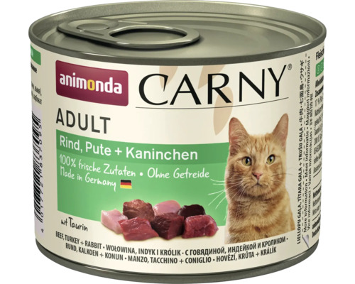 Katzenfutter nass animonda Carny Adult Rind, Pute + Kaninchen 200 g