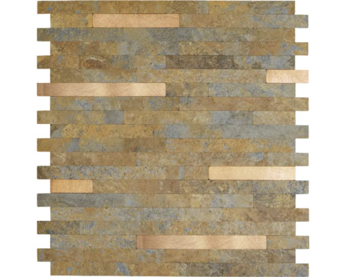 Mosaikfliese aus Naturstein mit rechteckigen Elementen