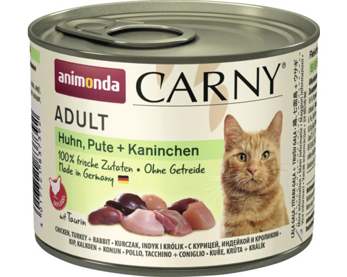 Katzenfutter nass animonda Carny Adult Huhn & Pute & Kaninchen 200 g