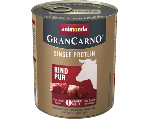 Hundefutter nass animonda Gran Carno Single Protein Rind Pur 800 g