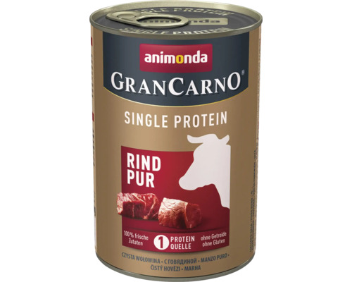 Hundefutter nass animonda Gran Carno Single Protein Rind Pur 400 g