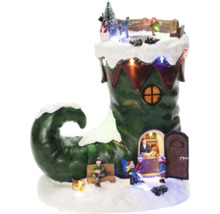 Weihnachtsdekoration Stiefel mit Figuren und Beleuchtung