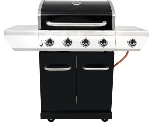 Gasgrill Nexgrill 4B Evolution schwarz 4 Brenner 3,23 kW Grillfläche 44x64 cm + Seitenbrenner inkl. Ablage, Deckelthermometer, Fettauffangschale, Grillbesteckhalter, Seitentisch, Warmhalterost