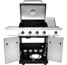 Gasgrill Nexgrill 4B Evolution schwarz 4 Brenner 3,23 kW Grillfläche 44x64 cm + Seitenbrenner inkl. Ablage, Deckelthermometer, Fettauffangschale, Grillbesteckhalter, Seitentisch, Warmhalterost