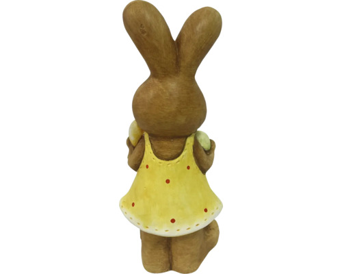 Keramik Osterhase Figur mit Kleid und Ostereiern