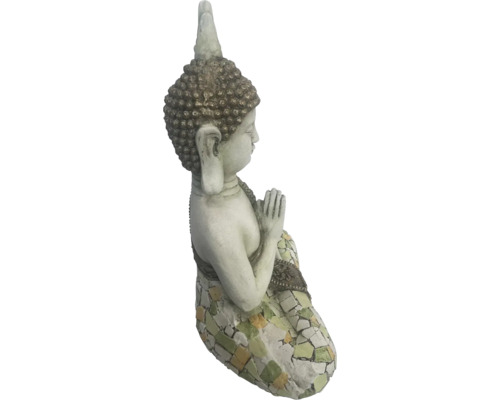 Buddhafigur mit Mosaikmuster für den Garten