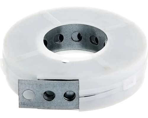 Lochband- und Montageband 20 mm, 3 m in Abrollkassettte, verzinkt Kunststoff-Rosette für Heizungsrohre