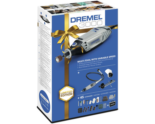 Dremel 3000 Multifunktionswerkzeug im Set mit 45 Zubehörteilen in Verpackung