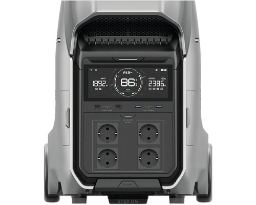 Tragbare Powerstation mit Displayanzeige für Energieinformationen