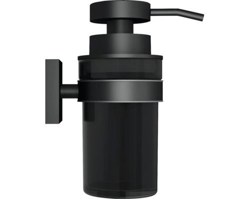 Schwarzer Seifenspender zur Wandmontage