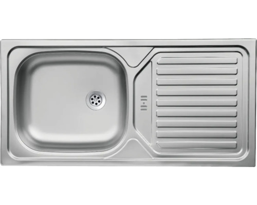 Spüle aus Edelstahl mit Abtropffläche