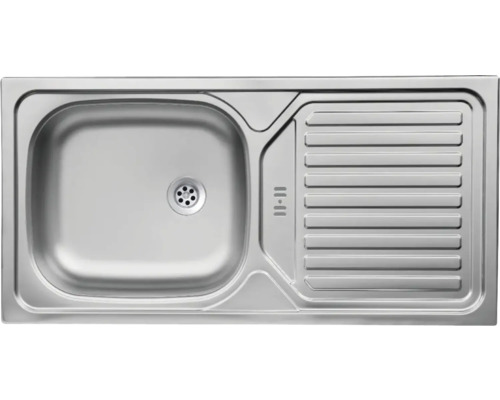 Spüle aus Edelstahl mit Abtropffläche