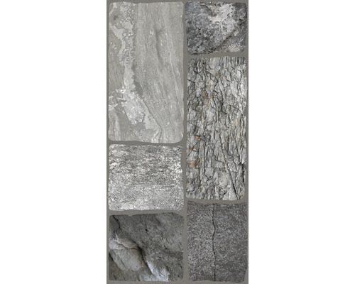 Feinsteinzeug Wand- und Bodenfliese Leo grigio 30 x 60 matt Verschiedene graue Steintexturen für den Außenbereich