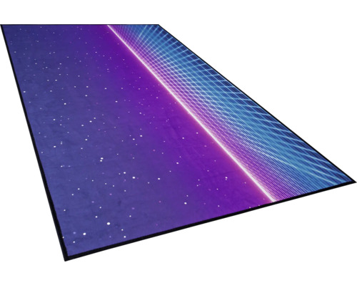 Rechteckiger Teppich mit Retro-Rastermuster und Sternen