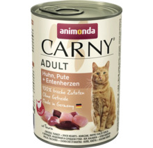 Katzenfutter nass animonda Carny Adult Huhn & Pute & Entenherzen 400 g