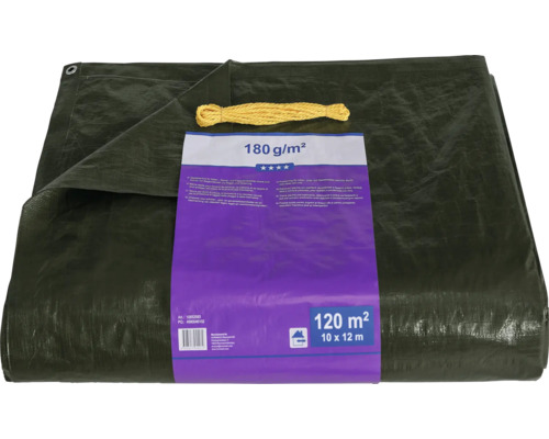 Abdeckplane mit Ösen, 10 x 12 Meter, 180 Gramm pro Quadratmeter