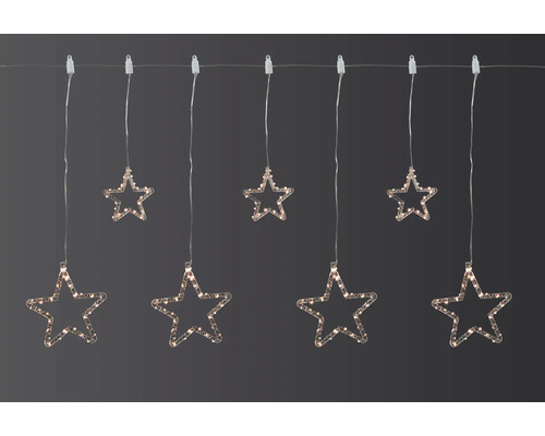 LED Lichterkette Lafiora Sterne 0,9 m + Zuleitungslänge 5 m 180 LEDs Lichtfarbe bernstein dimmbar inkl. 6 Stunden Timer Lichterkette mit Sternen für den Innenbereich