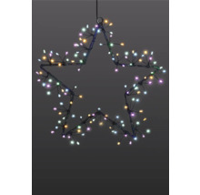 Sternförmige LED-Dekoration mit bunten Lichtern