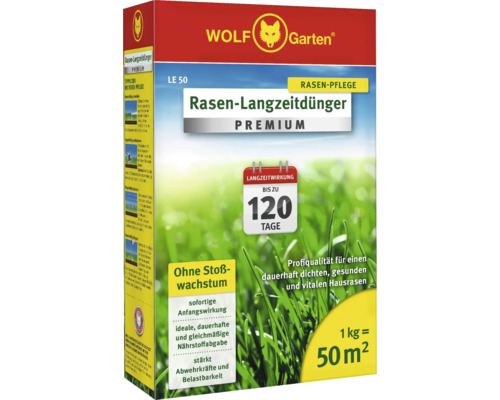 Rasen-Langzeitdünger Wolf-Garten LE 50 Premium 1 kg 50 m²