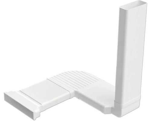 Weißes Lüftungskanal-Formstück im L-Design