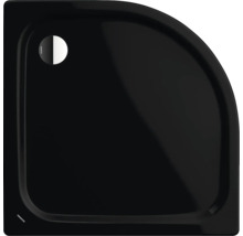 Schwarze Viertelkreis-Duschwanne