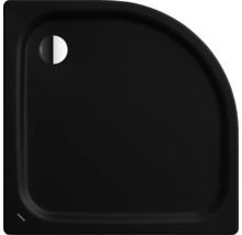 Schwarze Duschwanne mit Viertelkreisform