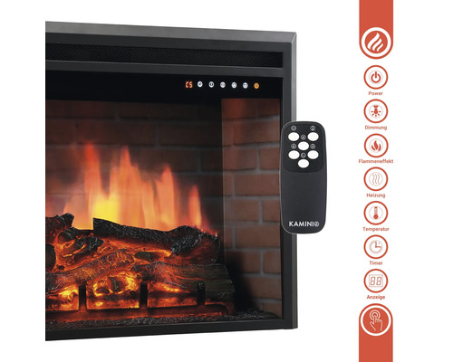 Elektrischer Kamin mit Fernbedienung und Flammeneffekt