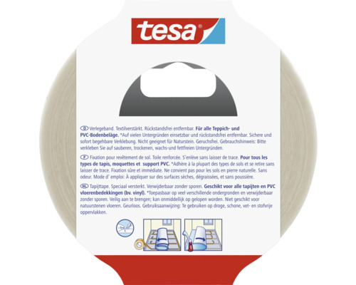 Tesa Teppichklebeband für Teppich und PVC Bodenbeläge