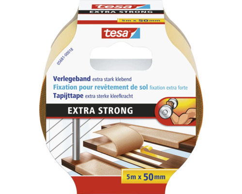 Tesa Verlegeband extra stark klebend gelb 50 mm x 5 m Tesa Verlegeband extra stark, 5 m x 50 mm