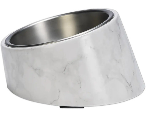 Futterstation mit Edelstahleinsatz und Marmor-Optik