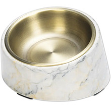 Hundenapf mit Marmoroptik und Metalleinsatz
