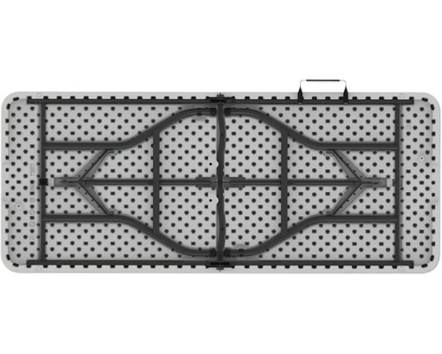 Klapptisch aus Kunststoff mit Stahlgestell, Draufsicht