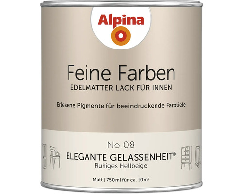 Alpina Feine Farben Lackdose, edelmatt für Innenräume, Farbton Elegante Gelassenheit