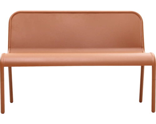 Außenbank Soullmate, 2-Sitzer, Metall, braun, terracotta