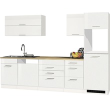 Held Möbel Küchenzeile ohne Geräte Mailand 300 cm weiß hochglanz zerlegt 609.1.6210