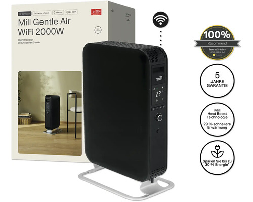 Öl-Radiator Mill Gentle Air WIFI 42 x 65,6 cm 2000 W schwarz