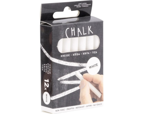 Packung weiße Kreide, 12 Stück, nicht giftig