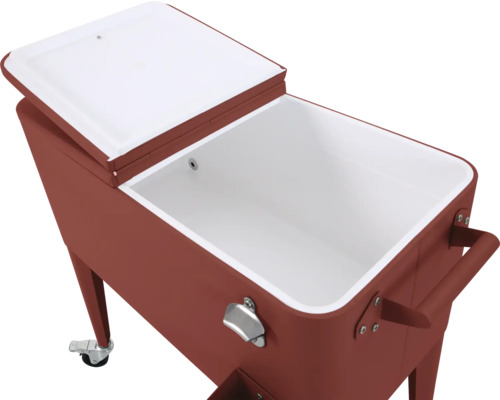 Kühlbox mit Rollen und Flaschenöffner