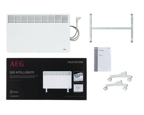 AEG IA 50-PLZ-PWE Konvektor mit Zubehör wie Wandhalterung und Rollen
