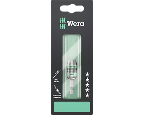 Wera Logo, Ringmagnet-Bithalter mit Rapidaptor-Technologie in Verpackung